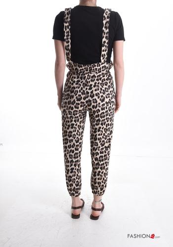 Salopette en Coton Imprimé animalier avec poches avec coulisse - ph 2