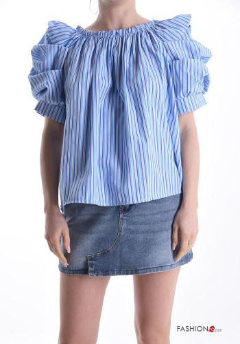 Blouse en Coton manches courtes Imprimé à rayures - ph 1