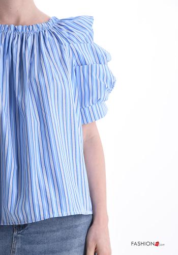 Blouse en Coton manches courtes Imprimé à rayures - ph 4