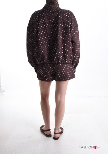 Ensemble coordonné manches longues Imprimé à pois avec coulisse - ph 2