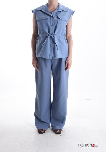 Ensemble coordonné sans manches avec poches avec coulisse à boutons