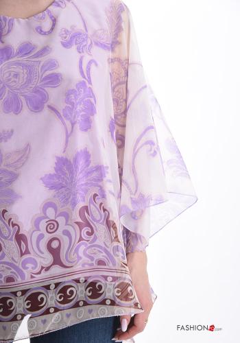 Blusa chiffon Fantasia floreale con fodera - ph 4