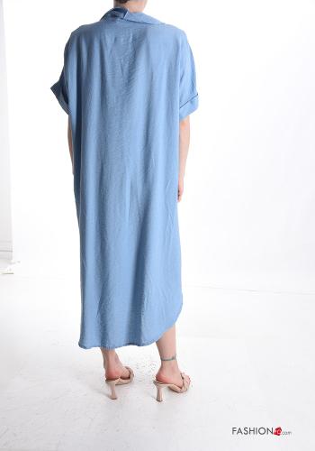 Abito maniche corte Fantasia ricamata con paillettes scollo a V - ph 2