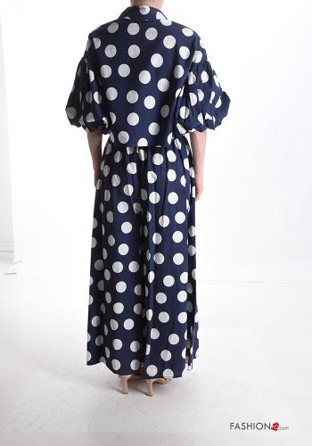 Coordinato maniche a palloncino wide leg Fantasia stampata con bottoni con tasche - ph 2