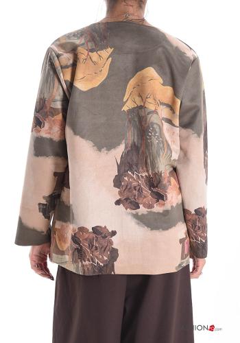 Spolverino camoscio Fantasia astratta con tasche - ph 2