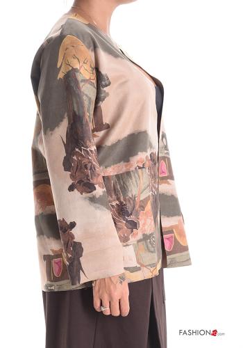 Spolverino camoscio Fantasia astratta con tasche - ph 3
