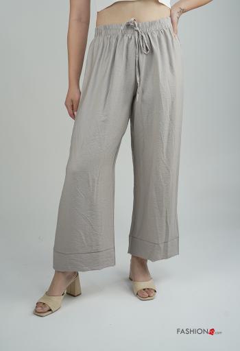 Pantalon wide leg avec élastique