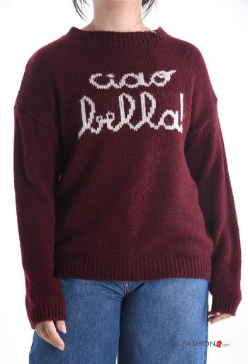 Maglione maniche lunghe girocollo Fantasia scritta - ph 1