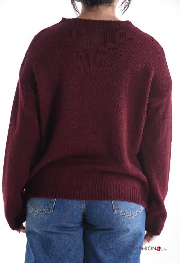 Maglione maniche lunghe girocollo Fantasia scritta - ph 2