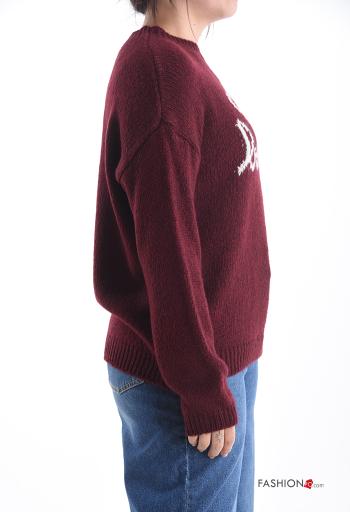 Maglione maniche lunghe girocollo Fantasia scritta - ph 3