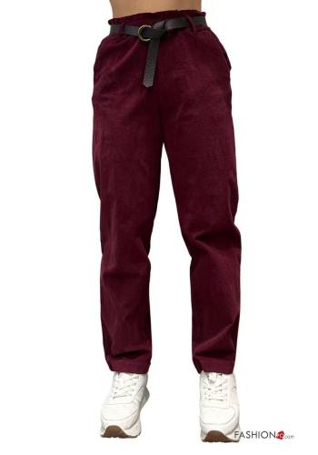 Hose aus Baumwolle mit Gürtel mit Taschen