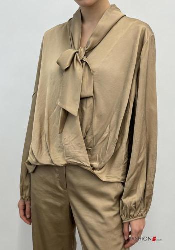 Satin Bluse mit Schleife - ph 1
