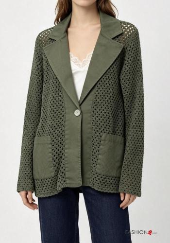 Jacke aus Baumwolle mit Knöpfen mit Taschen