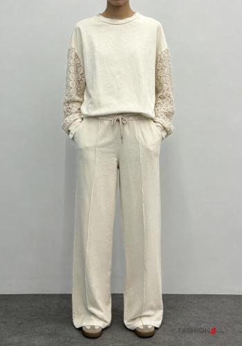 wide leg Hose aus Baumwolle mit gummizug - ph 1