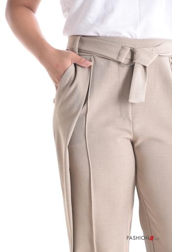 Hose mit Taschen mit gummizug mit stoffgürtel - ph 4