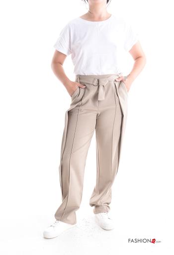 Hose mit Taschen mit gummizug mit stoffgürtel - ph 5