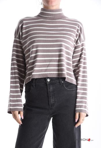 Streifenmuster Strickpullover