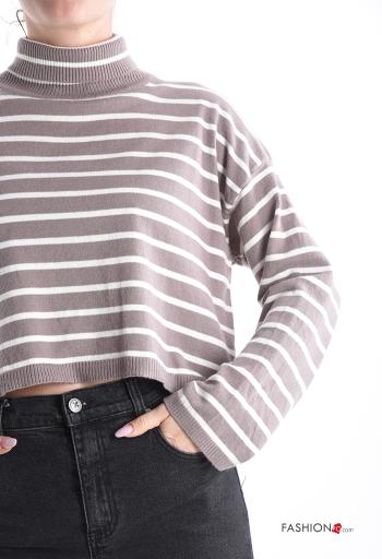 Streifenmuster Strickpullover - ph 4