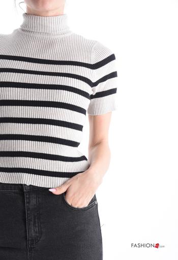 Jersey manga corta a rayas de cuello alto - ph 4