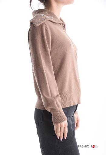 Chaqueta de punto con cremallera con brillantes - ph 3