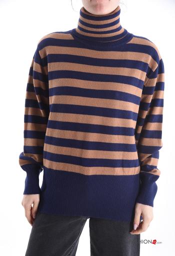 Jersey a rayas de cuello alto