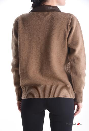 Cardigan ecopelle con zip - ph 2