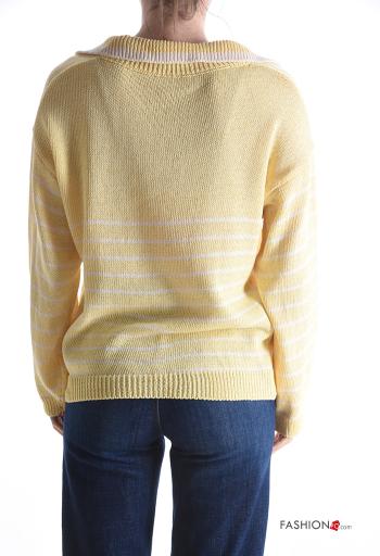 Chaqueta de punto de Algodón con cuello a rayas - ph 2