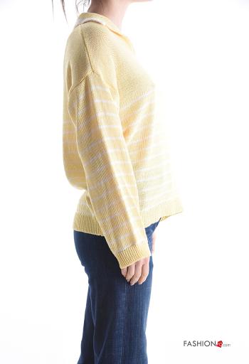 Chaqueta de punto de Algodón con cuello a rayas - ph 3