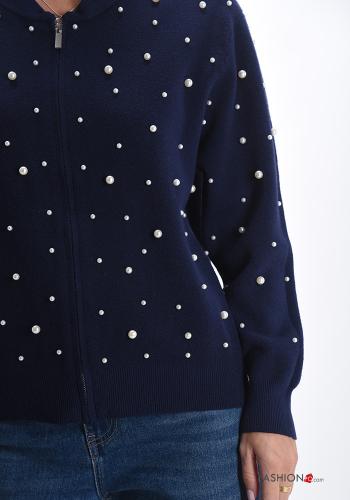 Chaqueta de punto con perlas con cremallera - ph 4