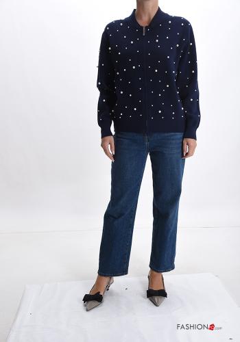 Chaqueta de punto con perlas con cremallera - ph 5