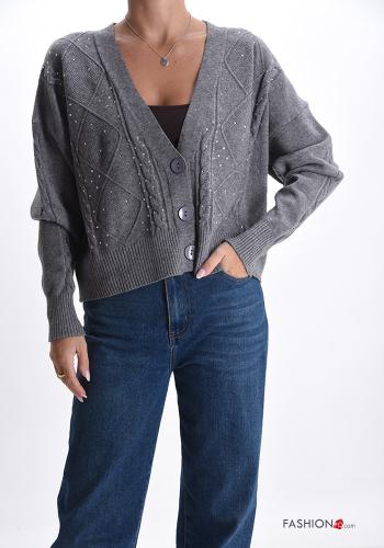 Cardigan with buttons with rhinestones - ph 1