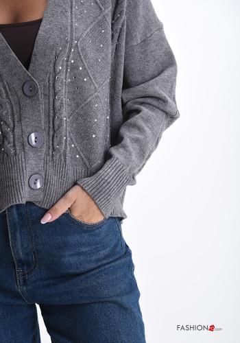 Cardigan with buttons with rhinestones - ph 4