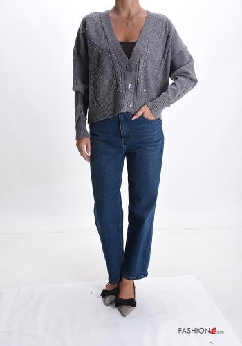 Cardigan with buttons with rhinestones - ph 5