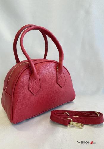 Borsa a mano in Vera pelle con zip con tracolla - ph 1