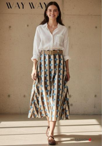 hoher Taille Rock mit Gürtel