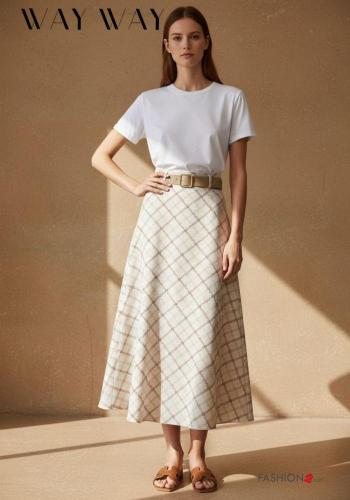 hoher Taille Rock mit Gürtel