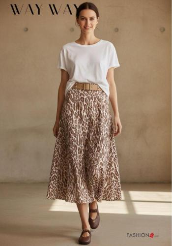 hoher Taille Rock mit Gürtel