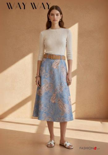 hoher Taille Rock mit Gürtel