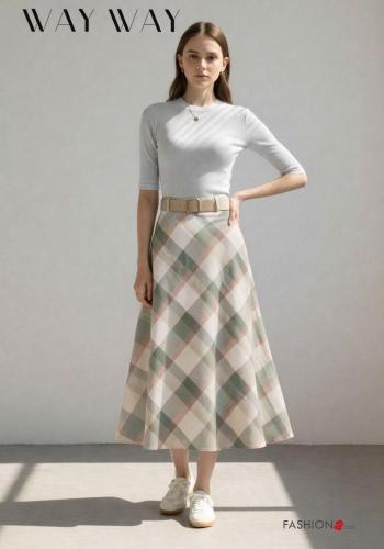 hoher Taille Rock mit Gürtel - ph 1