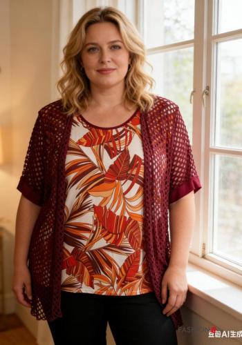 Blusa manga corta extra grande cuello redondo - ph 1