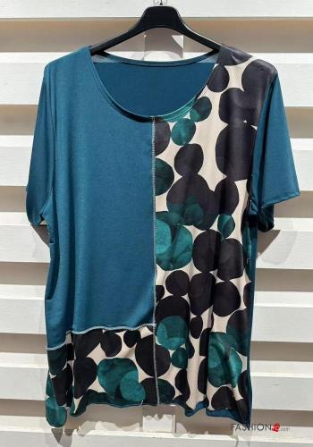 Polka-dot short sleeve Top