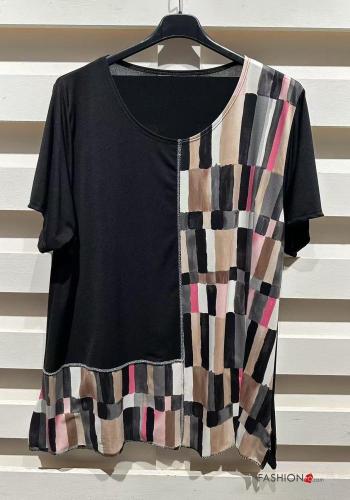 Creative print short sleeve Top