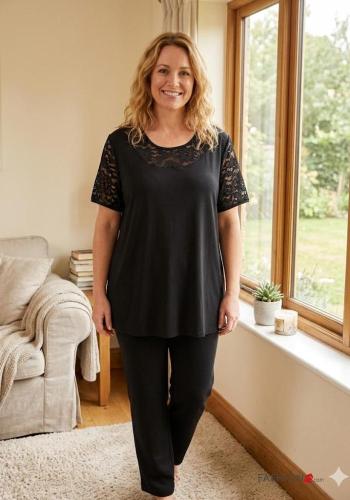 T-shirt encaje manga corta Estampado colorido - ph 1