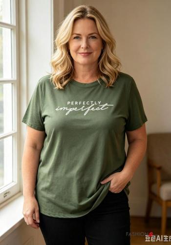 Lettering print short sleeve crew neck T-shirt - ph 1
