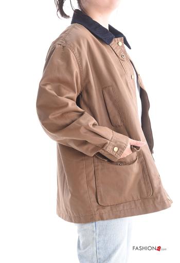 Giacca in Cotone con colletto con fodera con zip con bottoni con tasche - ph 3