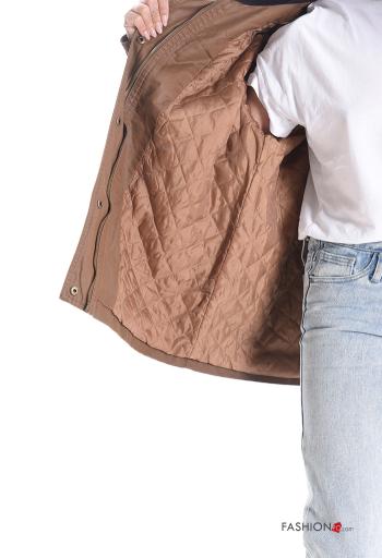 Giacca in Cotone con colletto con fodera con zip con bottoni con tasche - ph 6