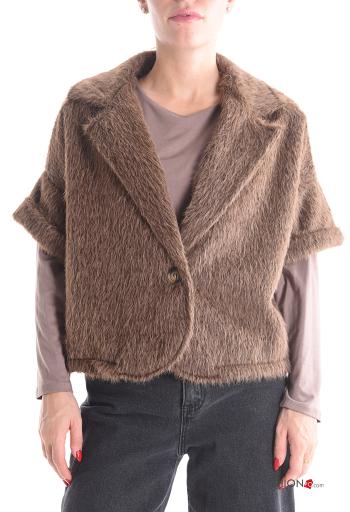 Cappotto maniche corte con bottoni senza fodera