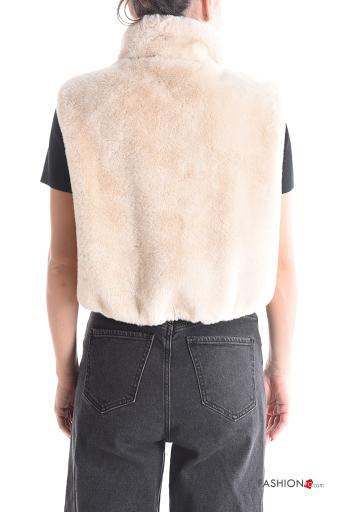 Smanicato pelliccia sintetica vita alta con zip con fodera - ph 2