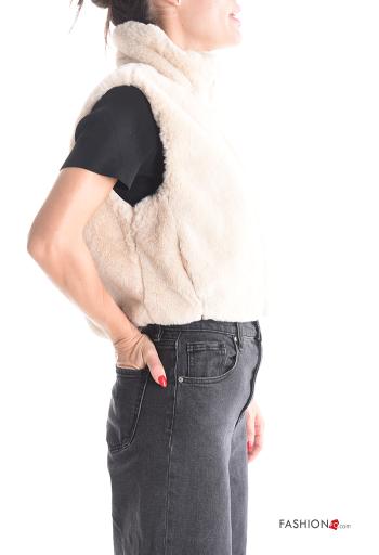 Smanicato pelliccia sintetica vita alta con zip con fodera - ph 3