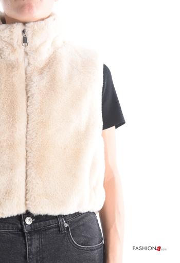 Smanicato pelliccia sintetica vita alta con zip con fodera - ph 4